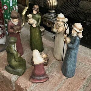 Handcrafted Nativity resin set